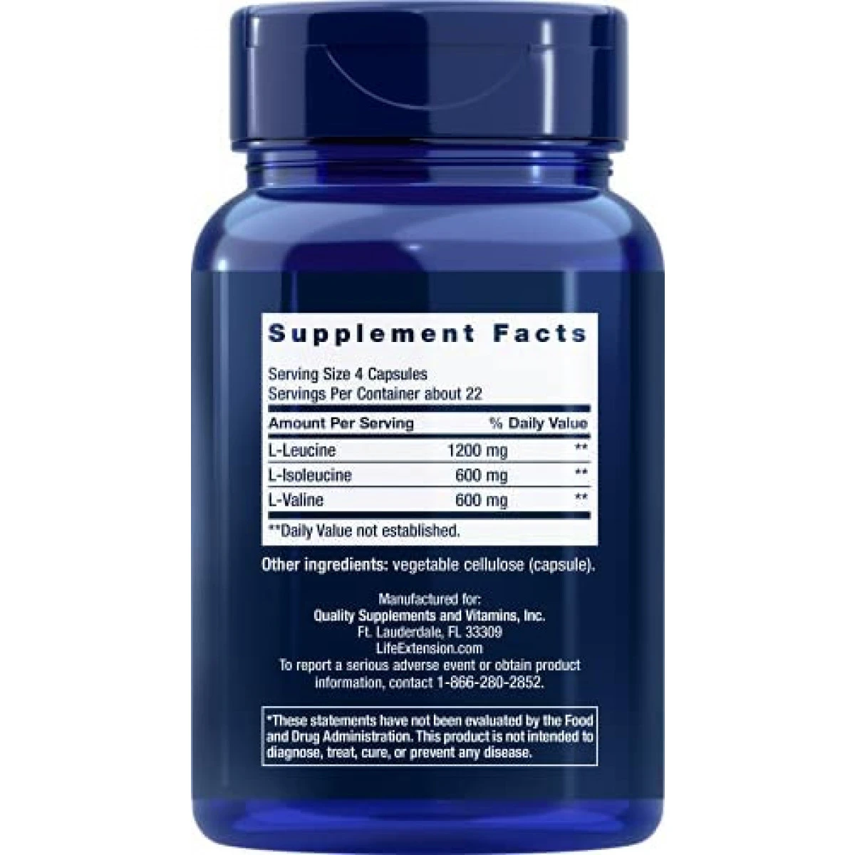 Life Extension Branched Chain Amino Acids - Promotes Muscle Recovery After Exercise - Gluten-Free, Non-GMO β 90 Capsules - Image 2