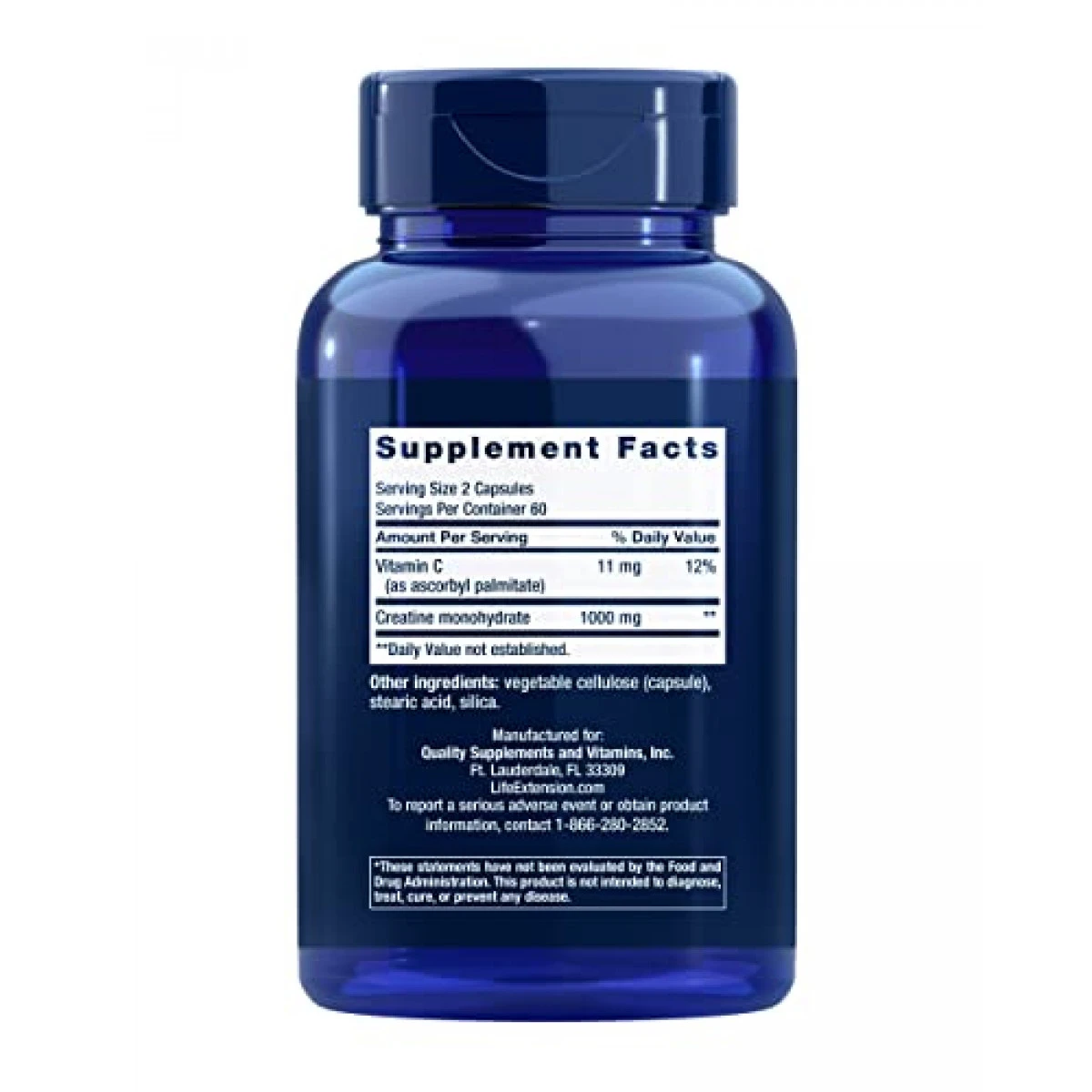 Life Extension Creatine Capsules β For Healthy Muscle Performance - Energy Support Supplement Pills - Non-GMO, Gluten Free β 120 Capsules - Image 2