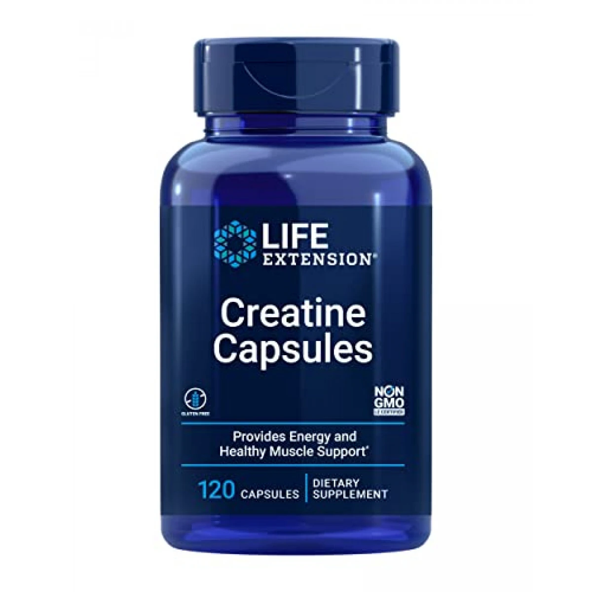 Life Extension Creatine Capsules β For Healthy Muscle Performance - Energy Support Supplement Pills - Non-GMO, Gluten Free β 120 Capsules
