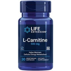 Life Extension L-Carnitine 500 Mg - L-Carnitine Tartrate Amino Acid Supplement Pills For Memory, Energy Production & Metabolism Boost - Non-GMO, Gluten-Free, Vegetarian - 30 Capsules