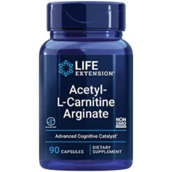 Life Extension Acetyl-L-Carnitine Arginate - Advanced Amino Acid Carnitine Supplement Pills For Memory, Cognition, Cell Energy & Brain Health Support – Gluten-Free, Non-GMO – 90 Capsules