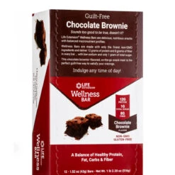 Life Extension Wellness Bar, Chocolate Brownie Flavor - 1 Box Of 12 Bars