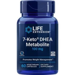 Life Extension 7-Keto DHEA Metabolite 100mg -for Weight Management & Hormone Balance - Dietary Supplement - Non-GMO, Gluten Free, 60 Vegetarian Capsules