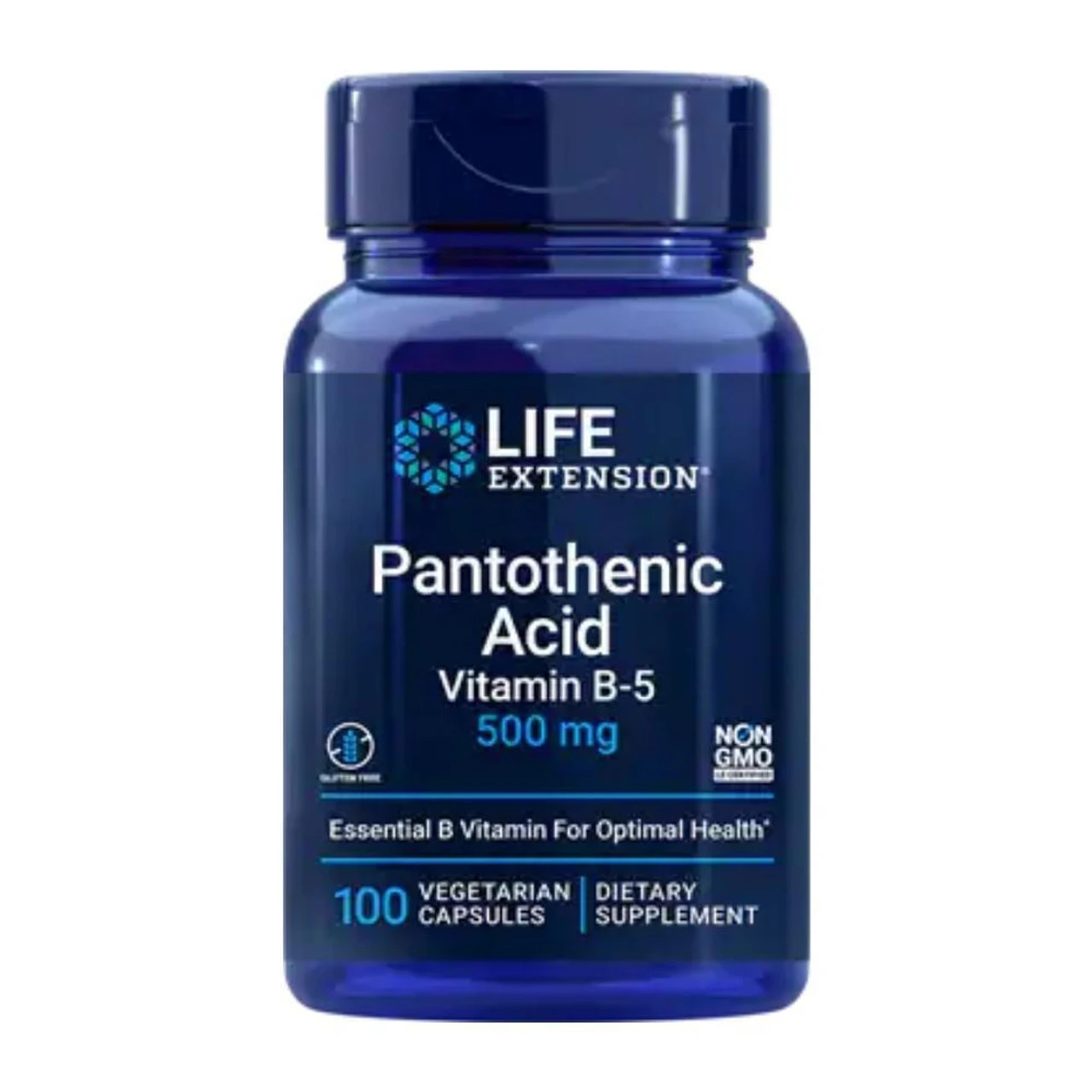 Life Extension Pantothenic Acid (Vitamin B5) 500mg 100 Capsules