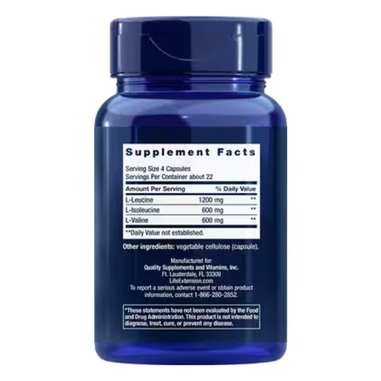 Life Extension Branched Chain Amino Acids (Free Form) 90 Caps - Image 2