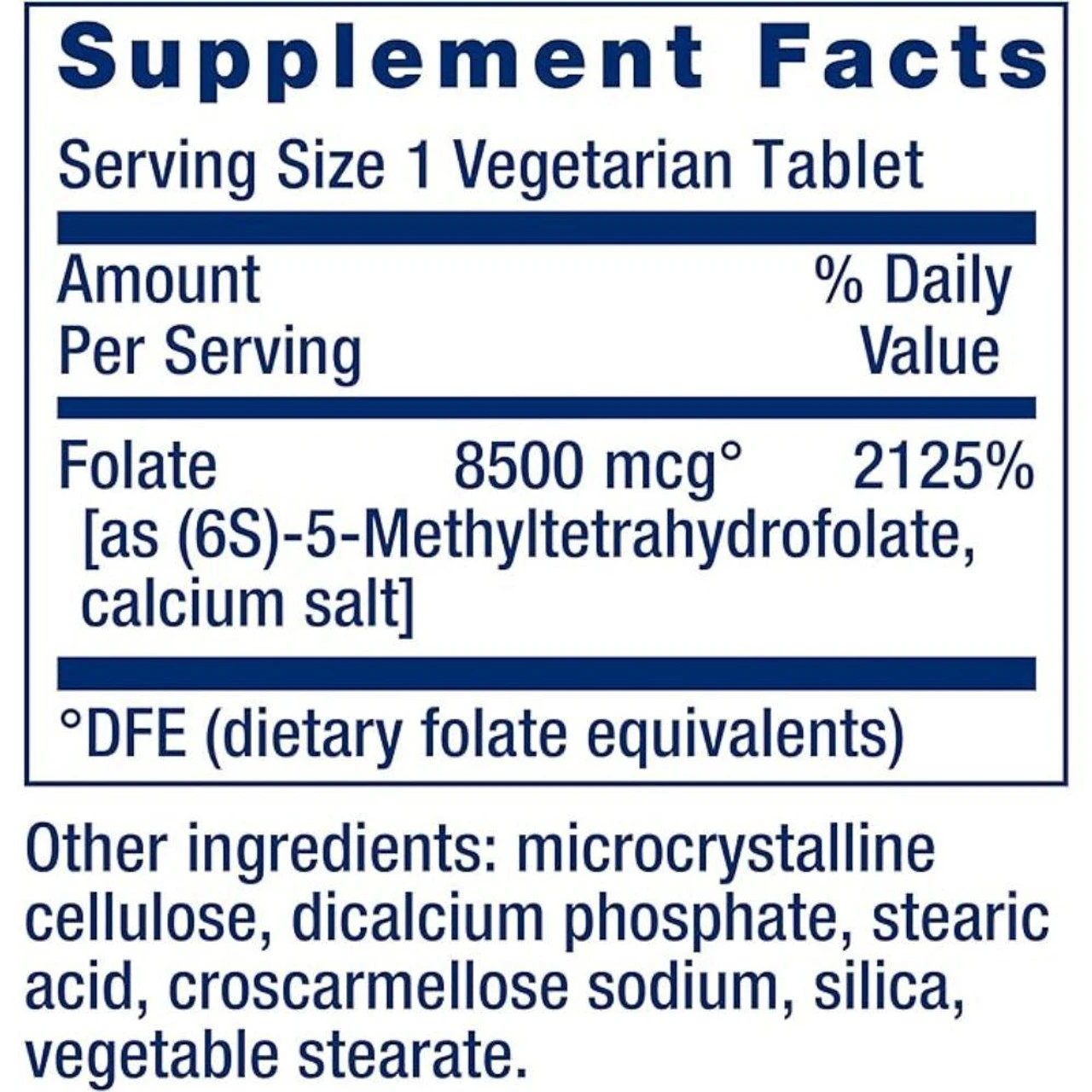 Life Extension High Potency Optimized Folate 8500mcg DFE 30ct - Image 2