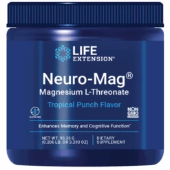 Life Extension Neuro-Mag Magnesium Threonate, Tropical Punch, 3.293 Ounce