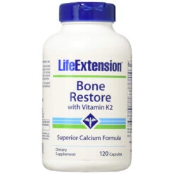 Life Extension Bone Restore With Vitamin K2, 120 Caps (2-Pack)