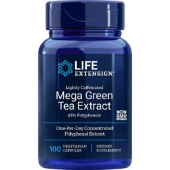 Life Extension Mega Green Tea Extract (Lightly Caffeinated) 98% Polyphenols, 100 Vegetarian Capsules
