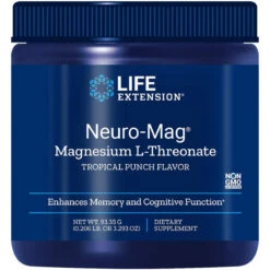 Life Extension Neuro-Mag Magnesium L-Threonate Powder Tropical Punch Flavor - 3.293 Ounce